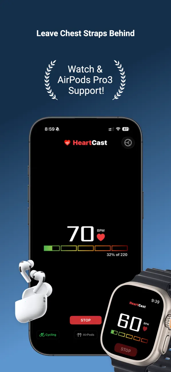 Screenshot #1 pour HeartCast: Heart Rate Monitor