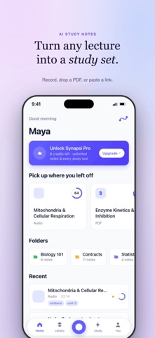 Synapsi - AI Study Notes Screenshot 1 of 5