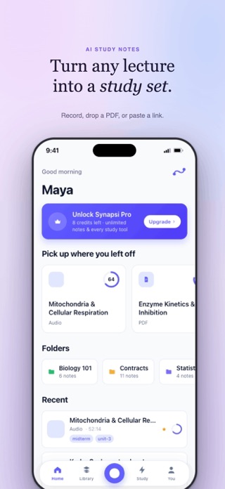 Synapsi - AI Study Notes Screenshot 1 of 5