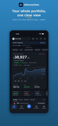 AllInvestView iPhone screenshot