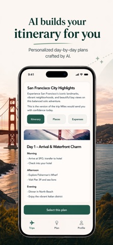 Miles - AI Travel Assistant iPhone screenshot