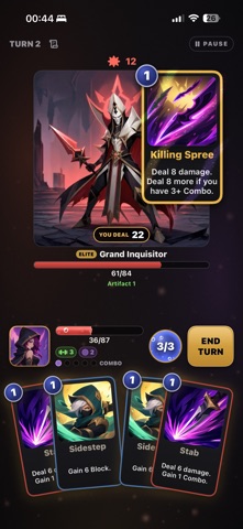 Killing Blow: Deck Roguelike iPhone screenshot