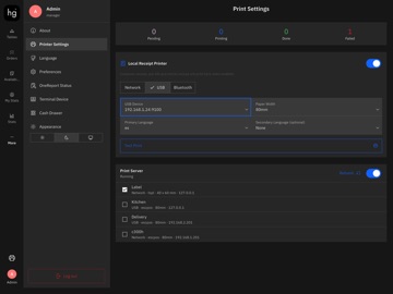Palm POS iPad screenshot