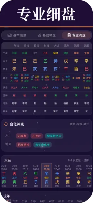 生辰八字-天乙小南斗八字排盘合婚 screenshot 1