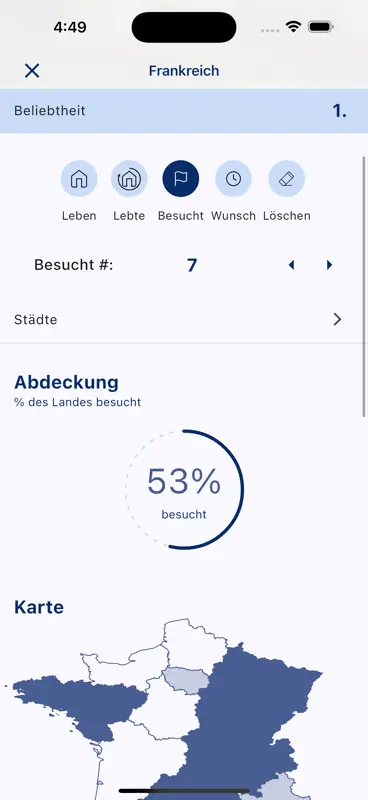 Visited Travel: Mapa de Viagem screenshot 9 of 10