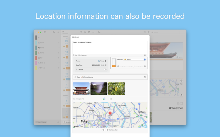 First diary, Theme Diary