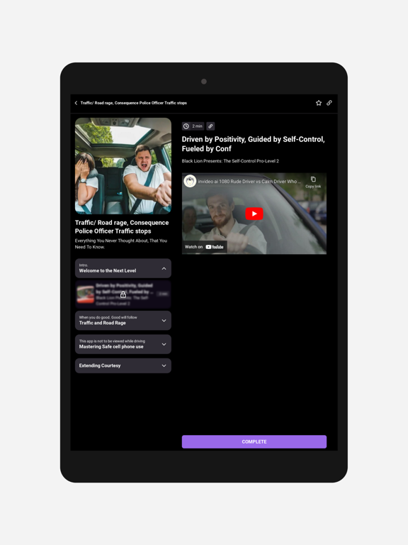 BlackLion Drivers Courtesy iPad screenshot 2 - Education app