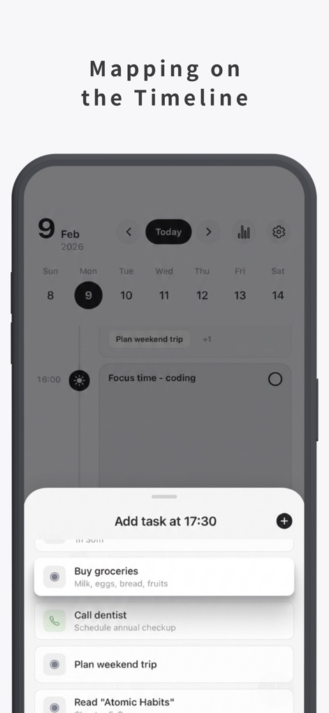 Any Planner-Daily Task Planner - Discover how tasks can be directly placed onto the timeline from a convenient selection list, enabling precise planning and visual organization.