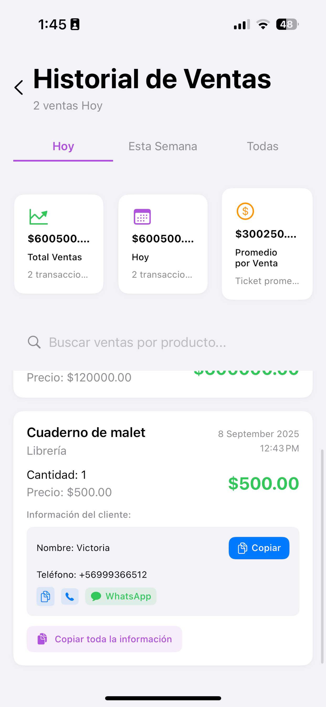 Inventario y Venta