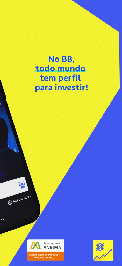 Investimentos BB Taxa Zero - O visual convida novos usuários a iniciarem sua jornada de investimentos, apresentando a interface de login ou criação de perfil e a opção "Investir agora".