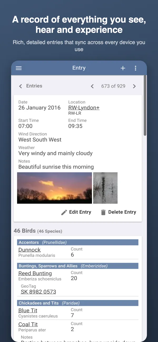 Screenshot #1 pour Bird Journal