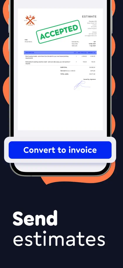 Screenshot 5 di 6 di Billdu: Invoice Estimate Maker