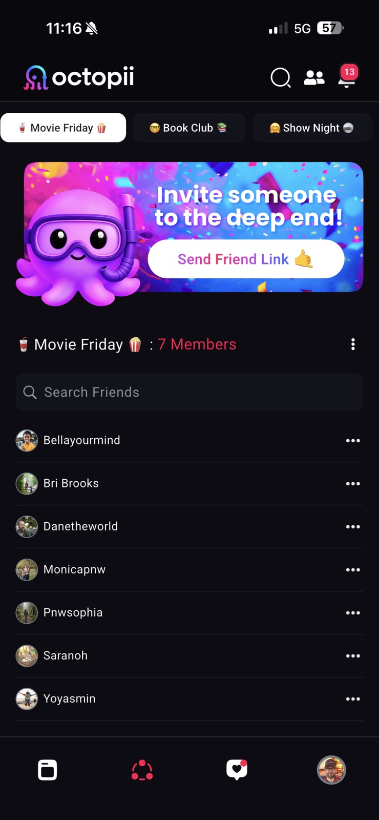 Octopii Social iphone screenshot 1