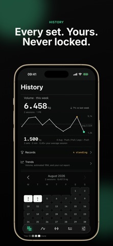 NotchLift - Simple Workout Log iPhone screenshot