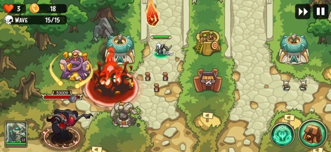 Empire Warriors: Offline Games - Experience the thrill of challenging boss fights, where strategic tower placement and powerful hero ultimate abilities are crucial for victory.
