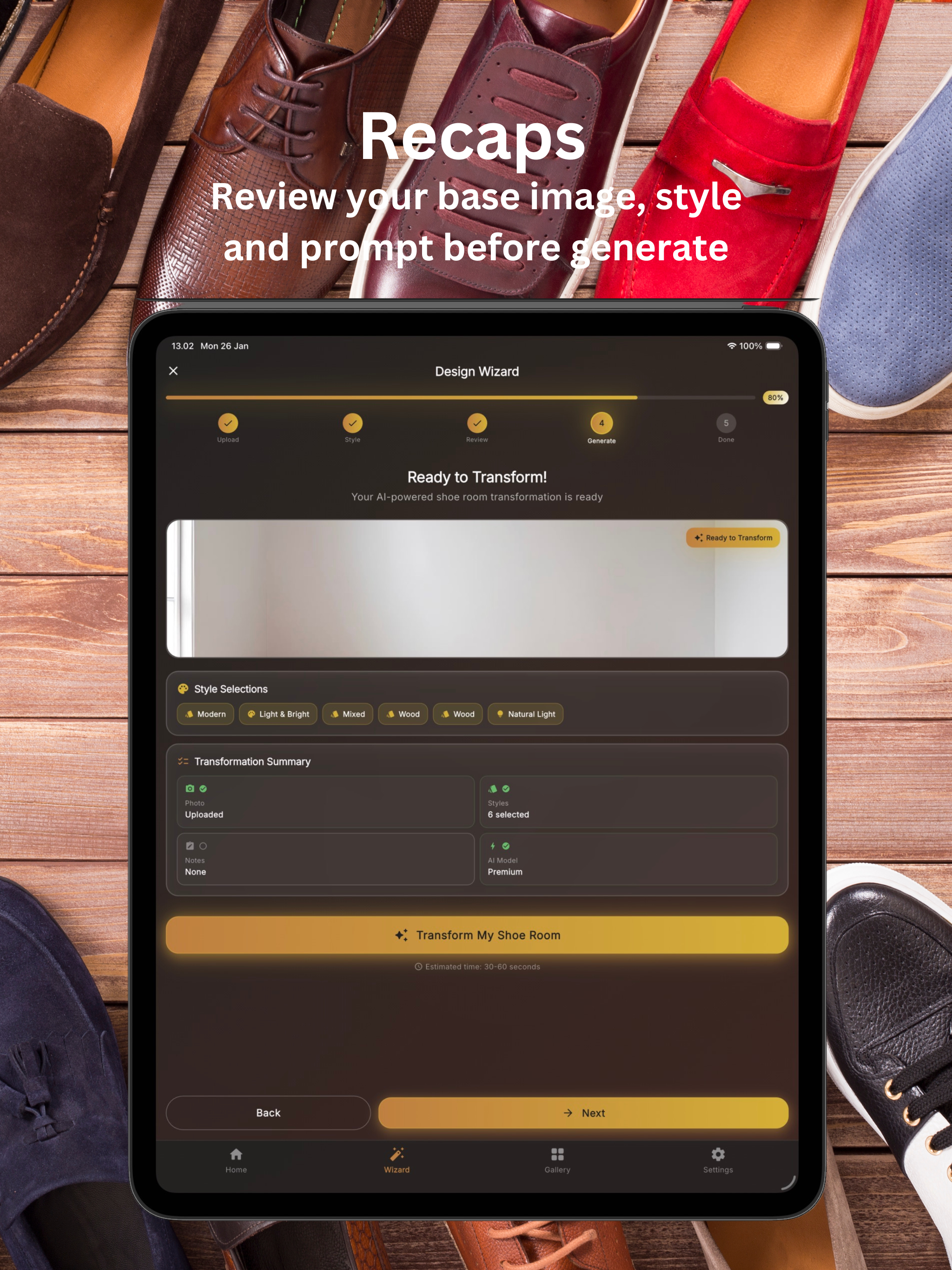 AI Shoe Room Organizer Design