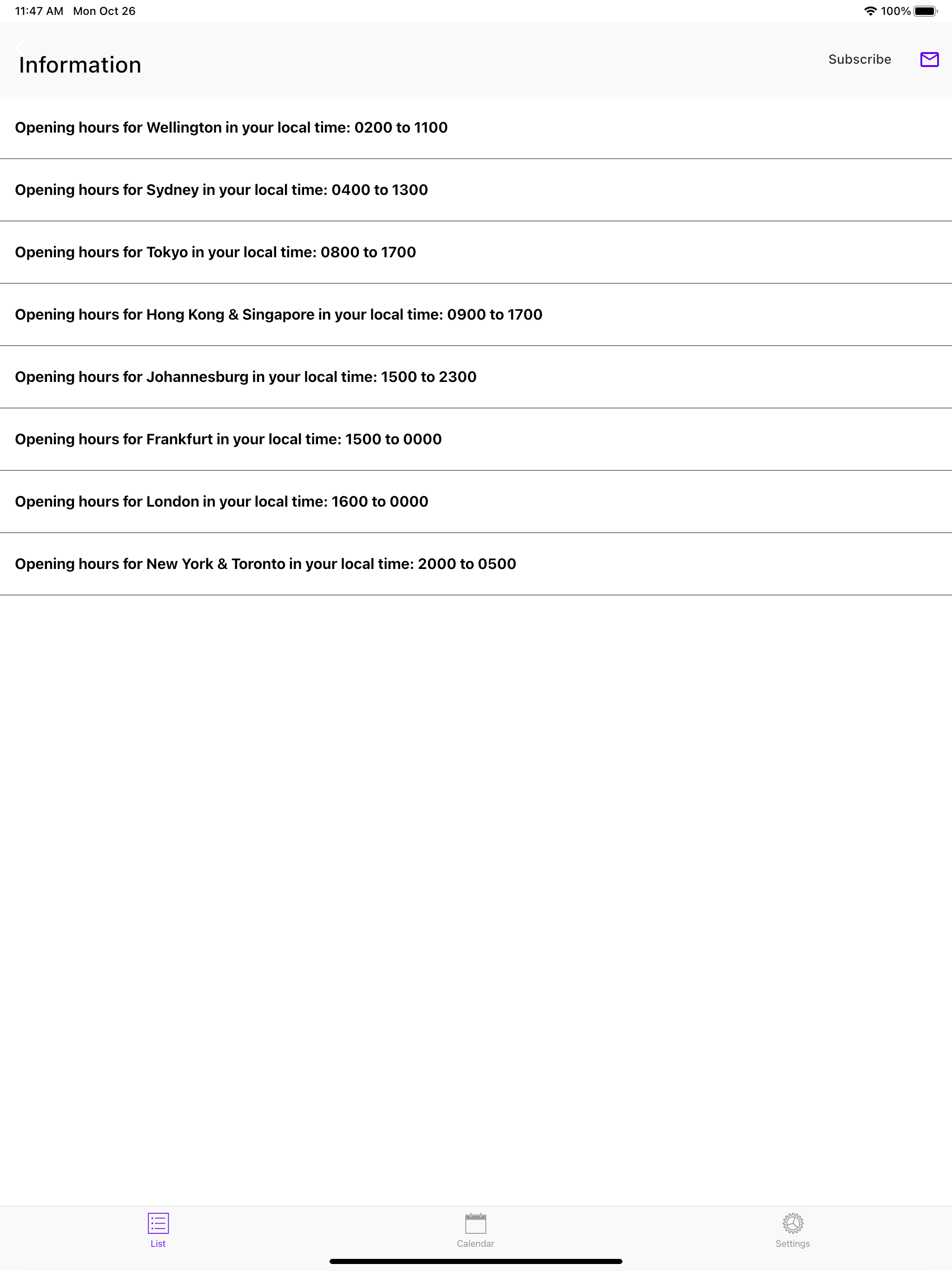 Easy Forex Hours
