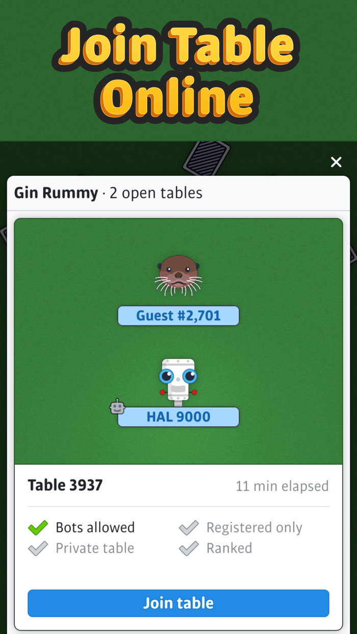 Gin Rummy ‣