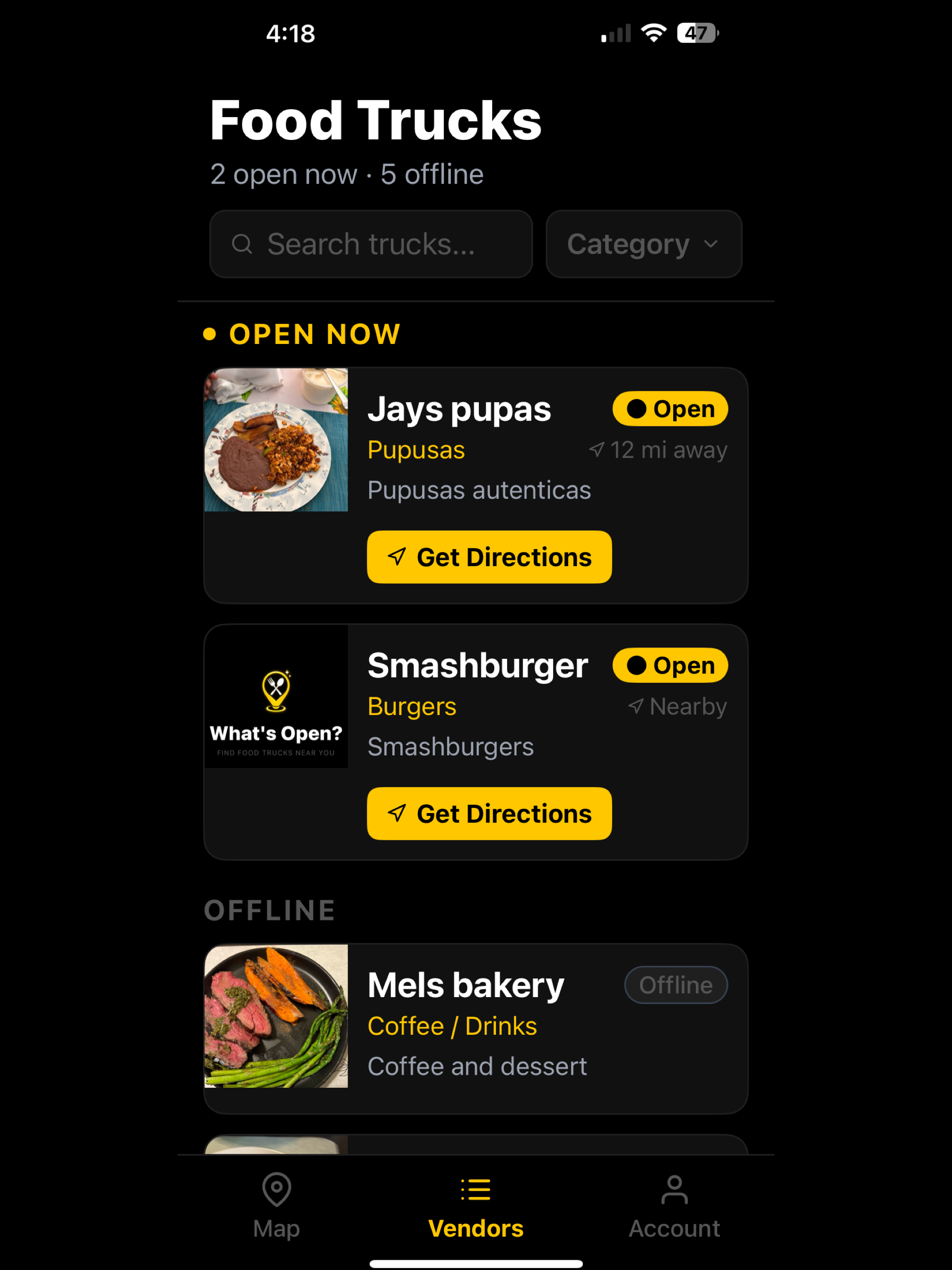 What's Open: Food Vendors