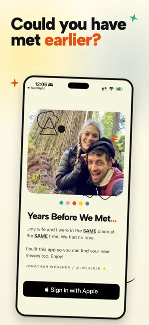 NearMisses: before you met... iPhone screenshot 1