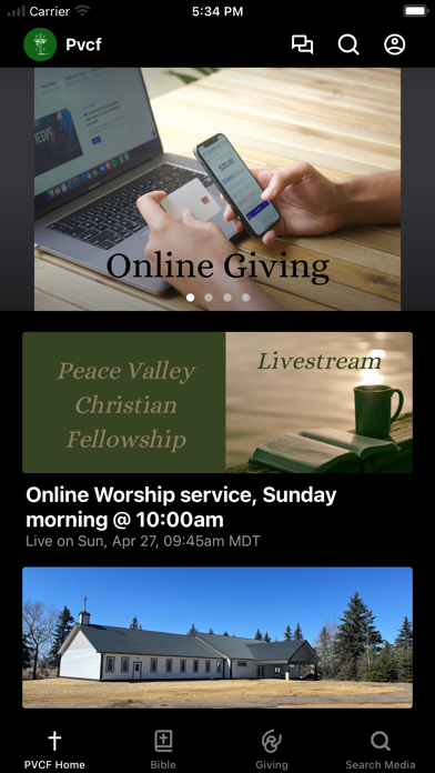PVCF Church app screenshot