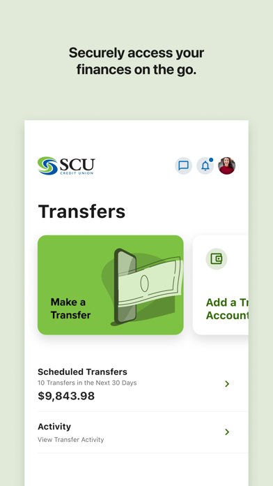 SCU Credit Union Online Screenshot