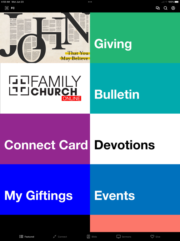 Family Church Marco iPad screenshot 1 - Education app