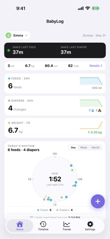 BabyLog: Feed & Diaper Tracker Screenshot 1 of 7
