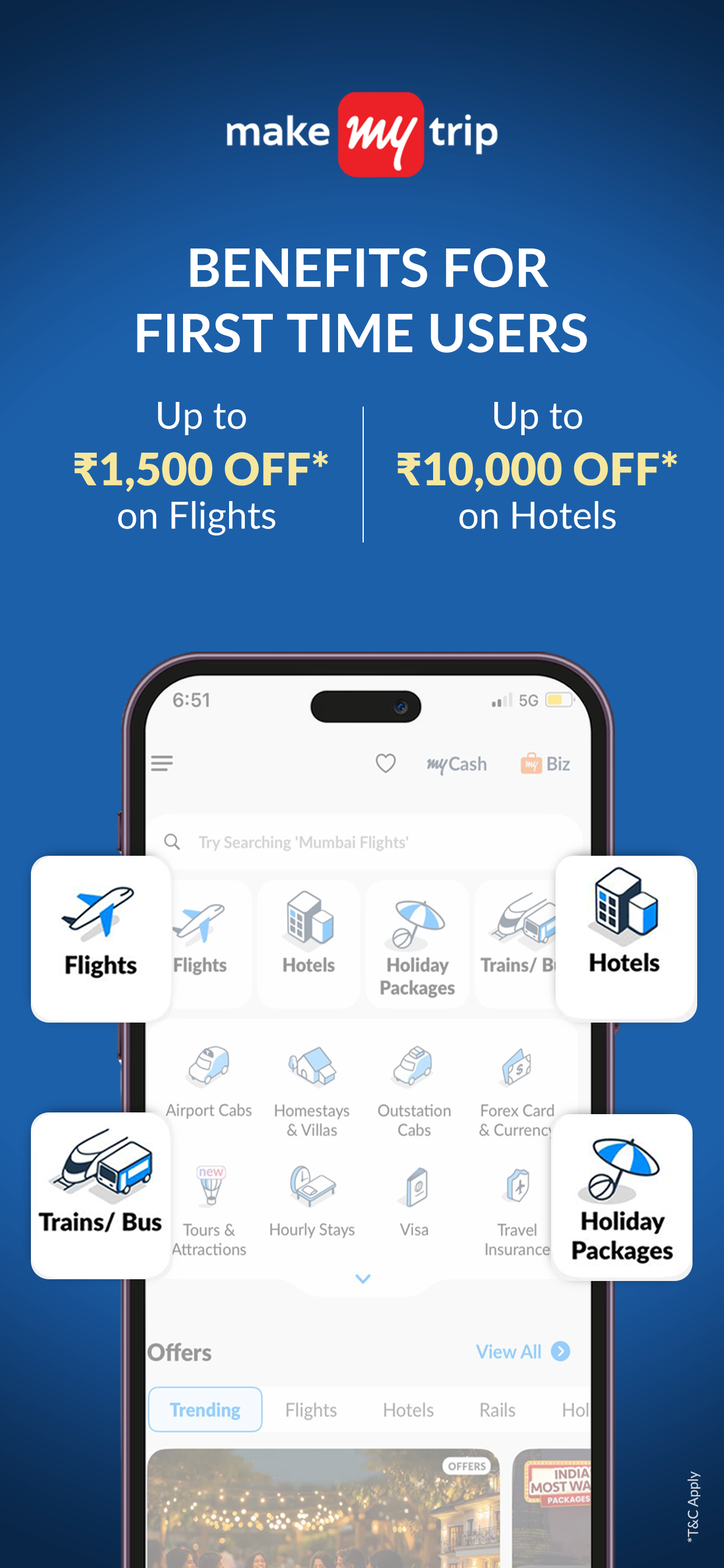 MakeMyTrip Flight, Hotel, Bus