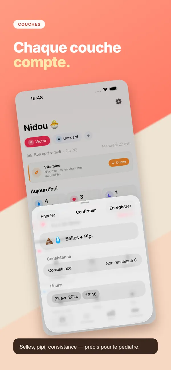 Screenshot #3 pour Nidou · Suivi de bébé