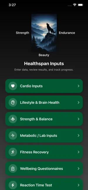 Healthspan Tracker screenshot 1