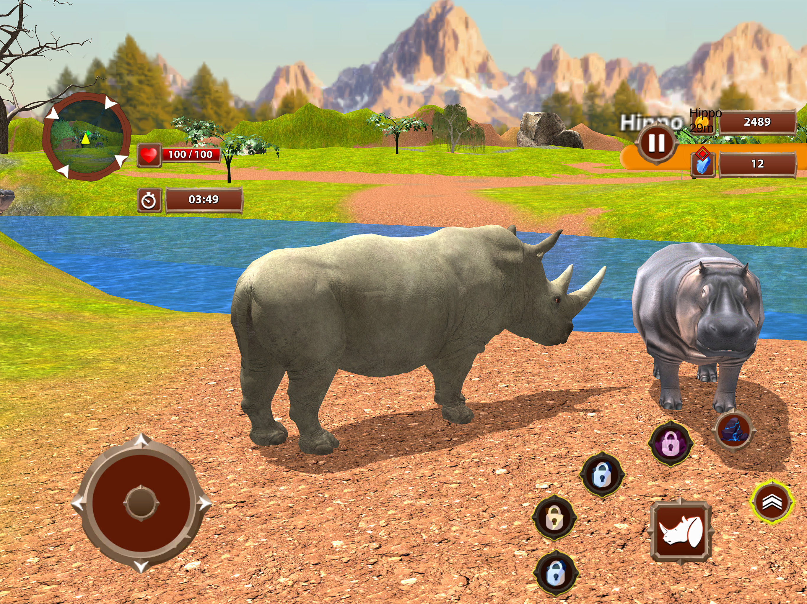 Virtual Wild Rhino Family Sim