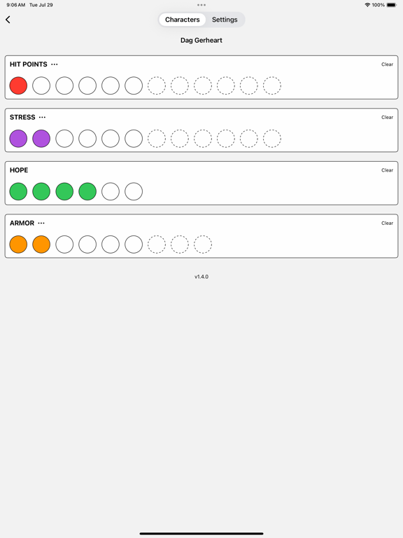 Daggerheart Tracker iPad screenshot 2 - Games app