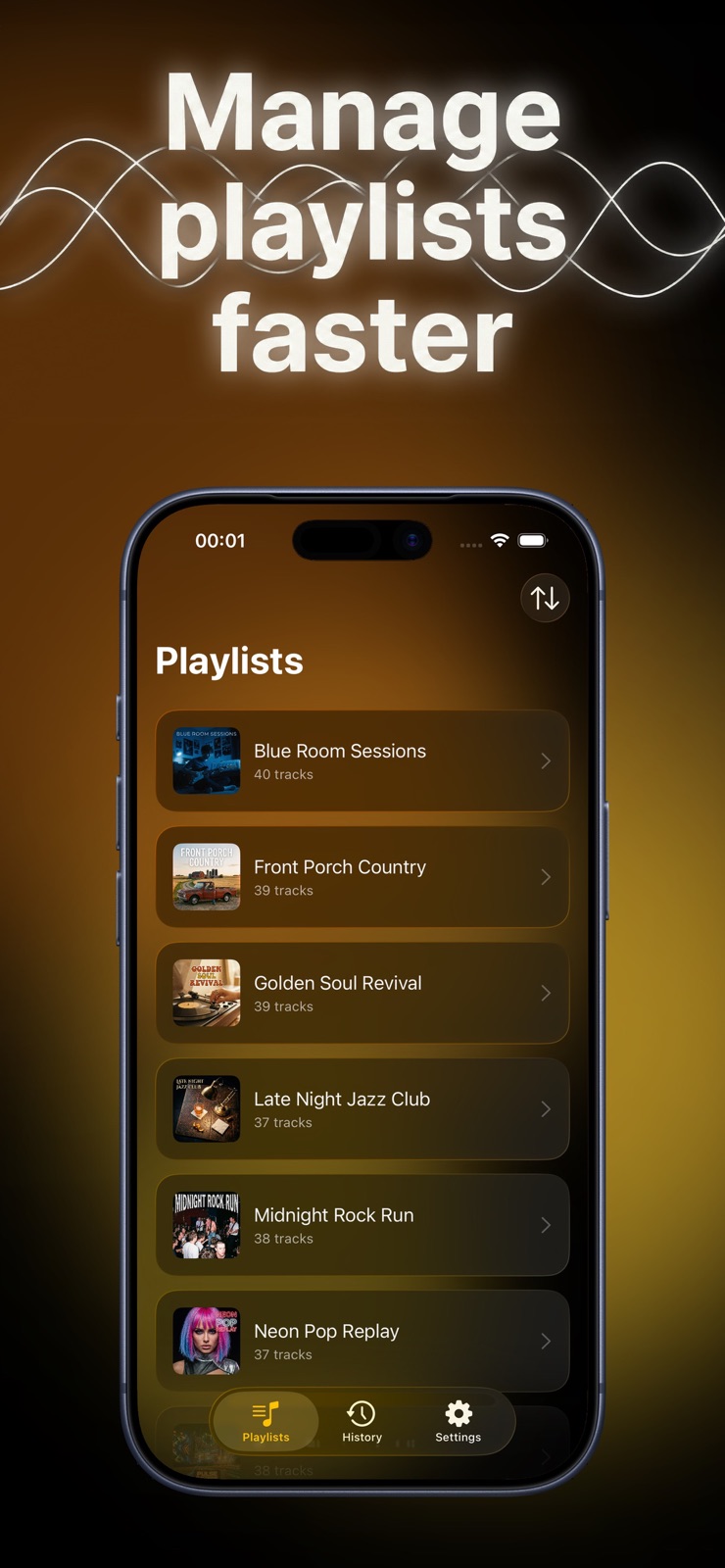 TuneWarden: Playlist Manager iphone screenshot 1