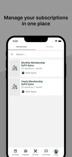 Captura de pantalla de SoFit Gyms en iPhone 4