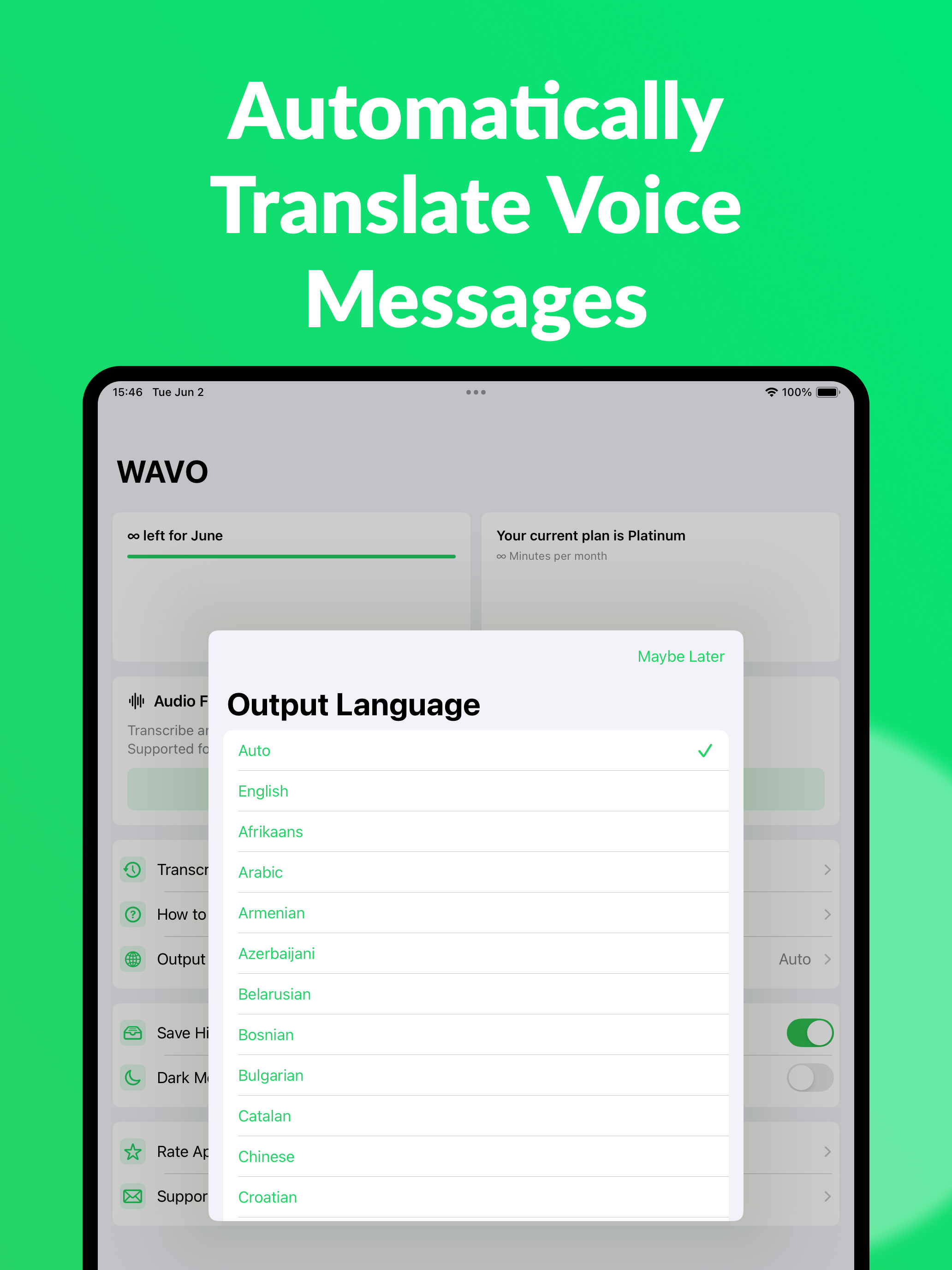 Transcriber for WhatsApp: WAVO screenshot 10