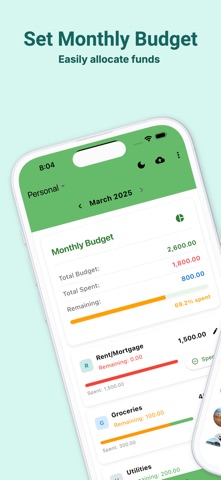 Monthly Budget Finance Tracker screenshot