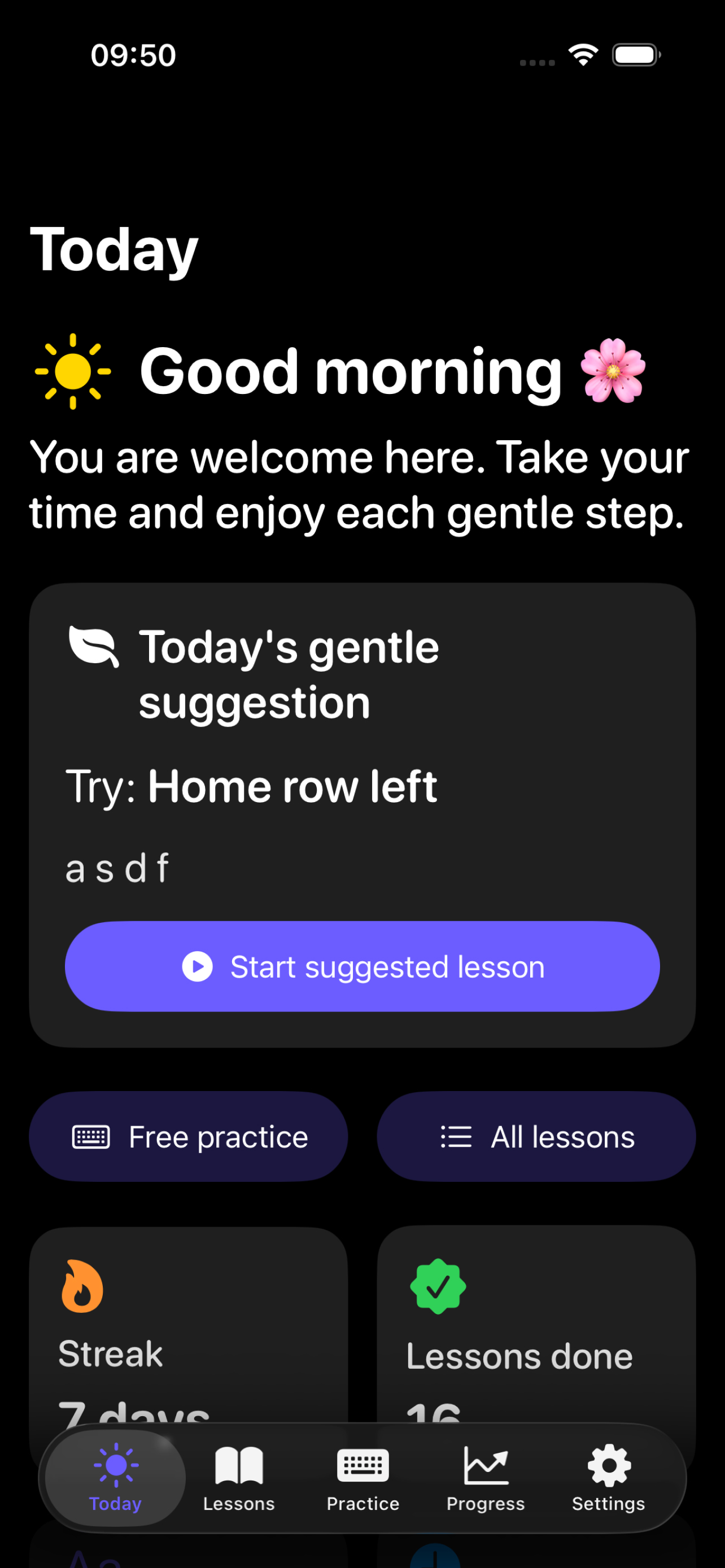 Gentle Typing Tutor screenshot 4