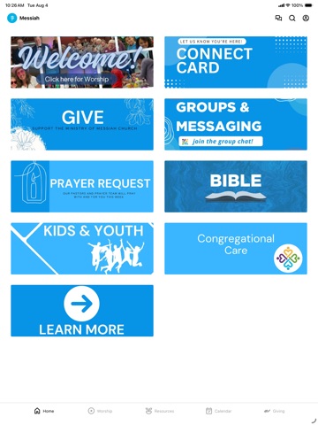 Messiah Church iPad screenshot