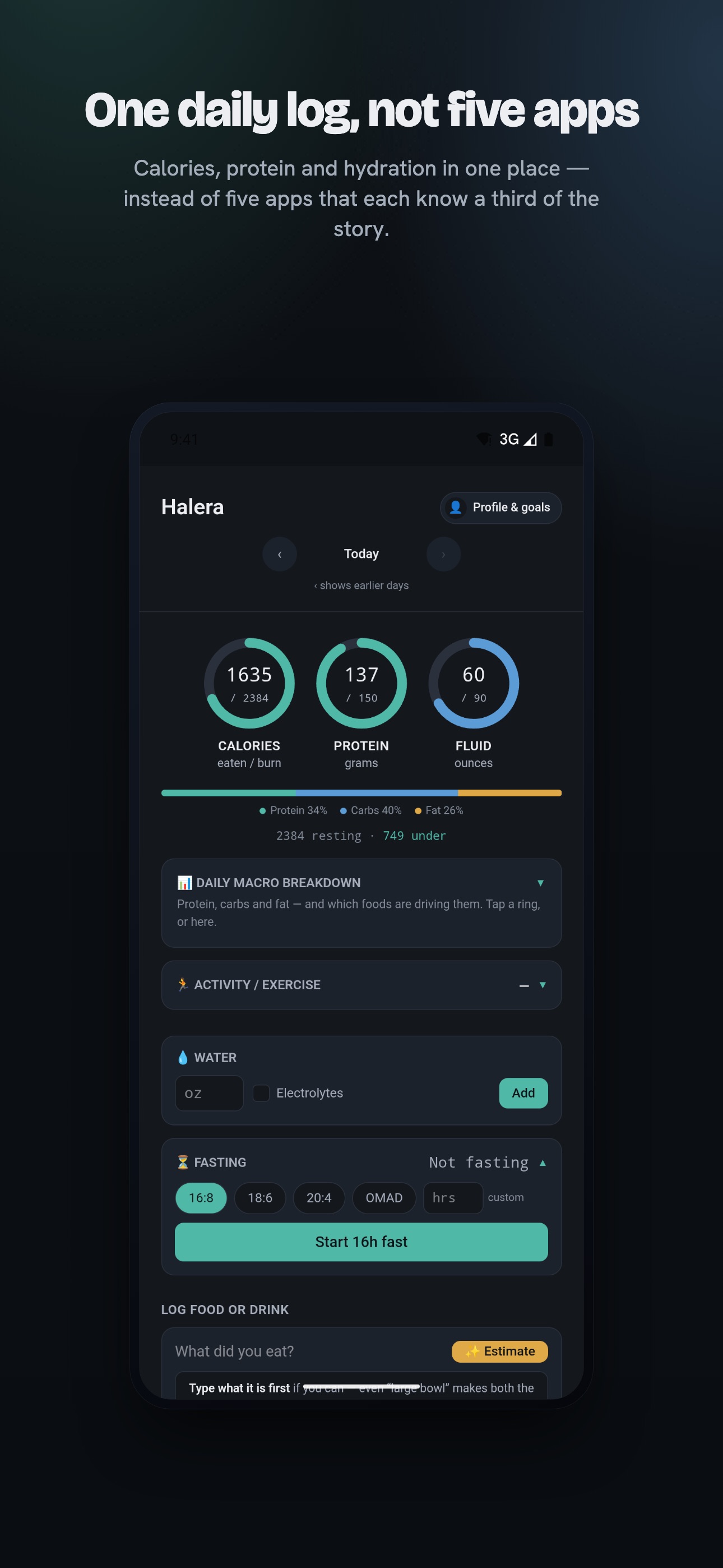 Screenshot 1 of Halera: Fasting & Calorie