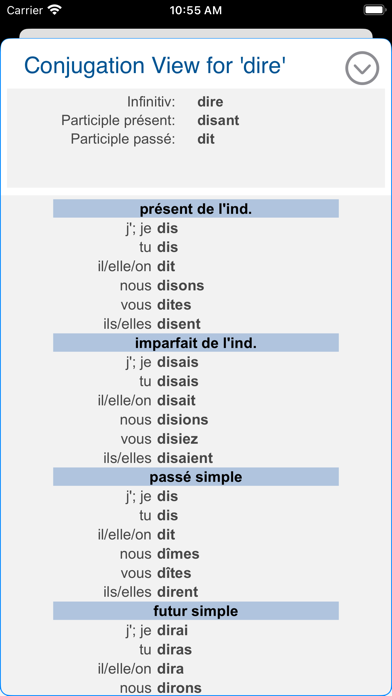 Screenshot #3 pour Verbes - French Verb Trainer