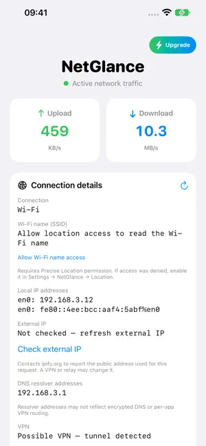 NetGlance: Network Speed screenshot 1