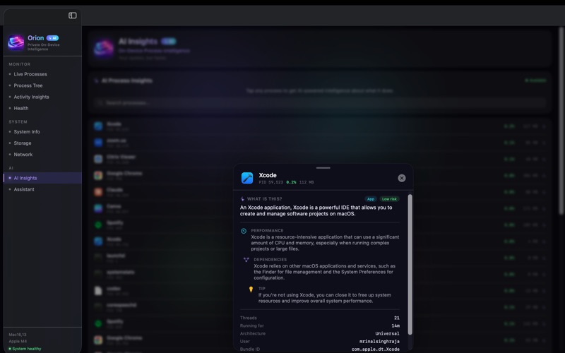 OrionProcessExplorer screenshot