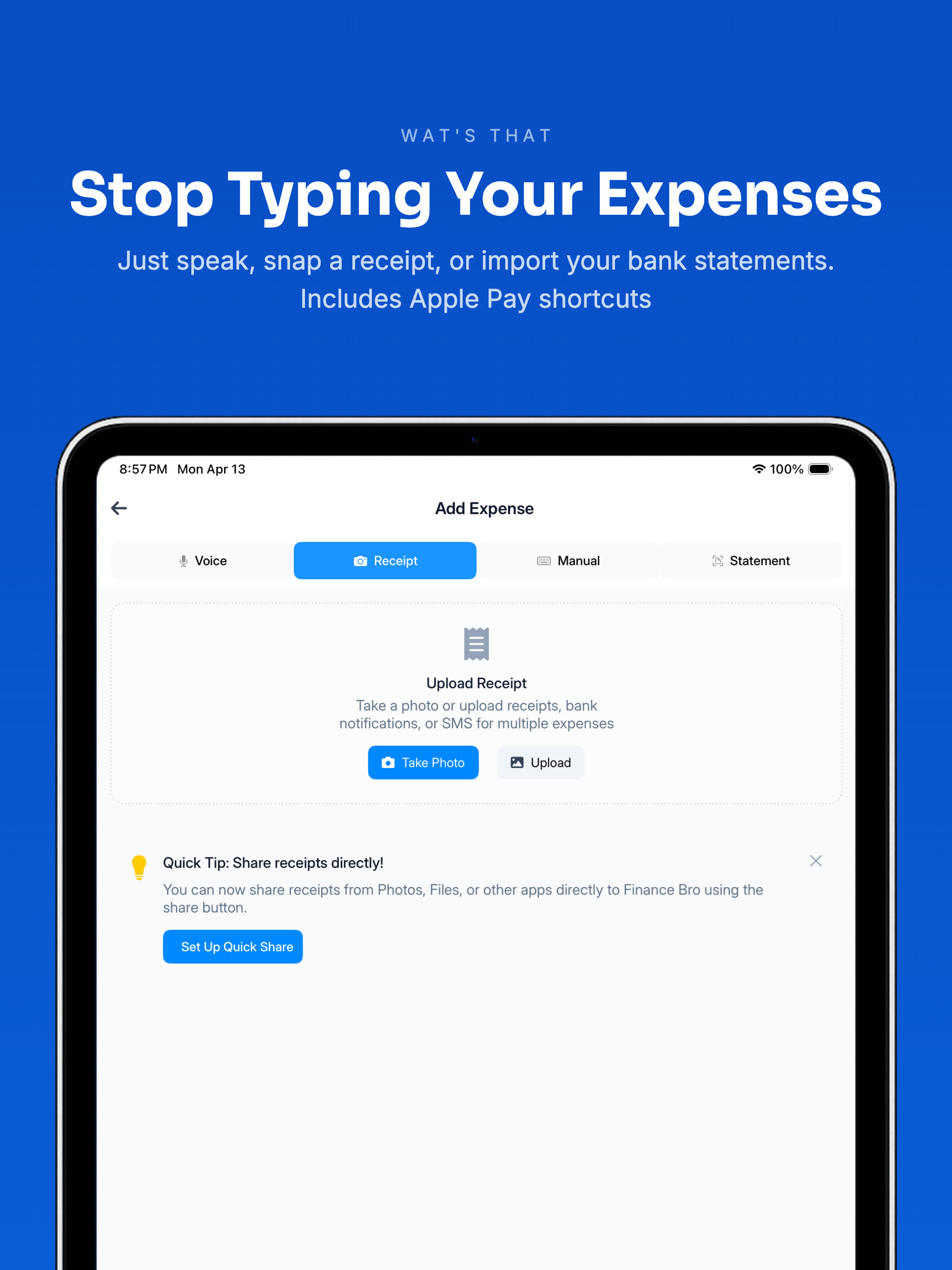 Finance Bro: Track Expenses