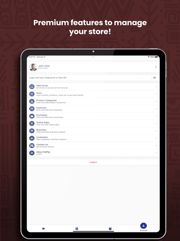 SelPay iPad screenshot 2 - Productivity app