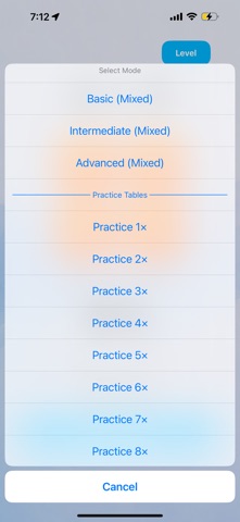 Multiplication Math Facts iPhone screenshot