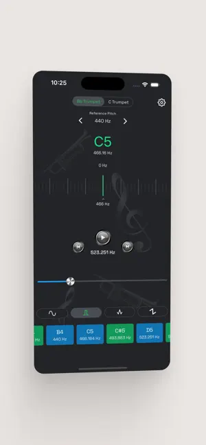 Trumpet Tuner - Tone Generator screenshot 1