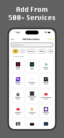 SubPal:Subscription tracker Screenshot 3 of 5