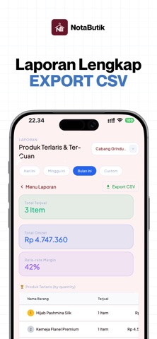 NotaButik iPhone screenshot