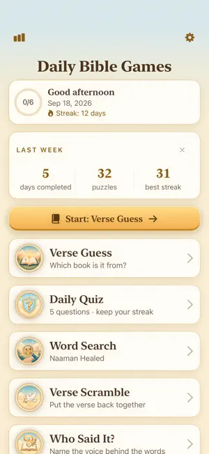 Daily Bible Games: Word & Quiz screenshot 1